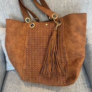 Brown Tote Bag with Tassel